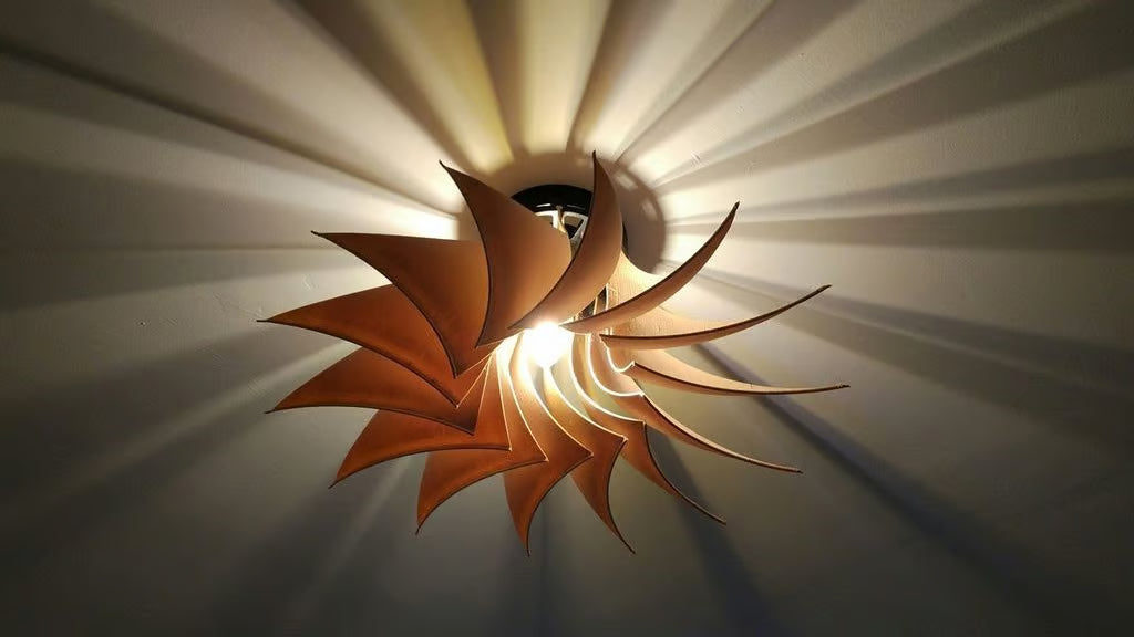 3D-geprinte plafondlamp met modern design